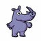 Funny purple rino cartoon