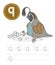 Funny quail and letters Q