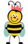 Funny queen bee with crown