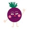 Funny quirky charming beet with a cute face. beetroot character.