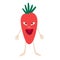 Funny quirky charming Carrot with a cute face. Carrot character.