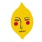 Funny quirky charming lemon with a cute face. lemon character.