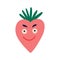 Funny quirky charming strawberry with a funny face and big eyes