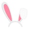 Funny rabbit ears mask. Cute bunny ears for Easter celebration isolated on white background. Element for hare masquerade