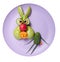 Funny rabbit made of green vegetables