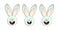 Funny rabbits. Easter bunny. Vector illustration on a white background