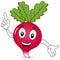 Funny Radish Character Smiling