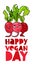 Funny radish. Happy vegetarian day