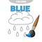 Funny Rain Weather to be colored, coloring book for preschool kids