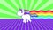 Funny rainbow unicorn running loop. Bright and colorful pony gallop. Pop-art virus video.