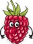 Funny raspberry fruit cartoon illustration