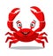 Funny red crab cartoon for food flavor concept