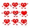 Funny red hearts