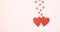 Funny red hearts fall in love. Animated seamless loop footage. Romance and St Valentine day concept. Coral toning