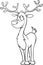 Funny reindeer - black outline illustration