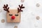 Funny reindeer gift box