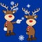 Funny reindeer xmas cartoon emotions set9