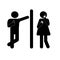 Funny Restroom toilet icon signs illustration vector for male female.