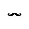 Funny retro fake mustache black icon. Mens moustache silhouette.