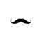 Funny retro fake mustache black icon. Mens moustache silhouette.