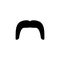 Funny retro fake mustache black icon. Mens moustache silhouette