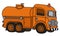 The funny retro orange tank truck