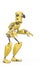 Funny robot cartoon doing a what is up sose in a white background