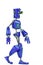 Funny robot cartoon just walking in a white background