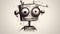 Funny Robot Face Drawing With Grungy Texture And Playful Machines