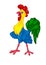 Funny rooster bird animal character cartoon illustration