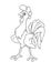 Funny rooster bird animal character cartoon illustration coloring page