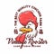 Funny rooster, vintage illustration logo