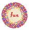 Funny round frame for kids with toys