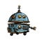 Funny round robot, pop art retro cyberpunk