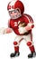 Funny Rugby Player In Red White Uniform With Number 24 Cartoon