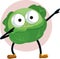 Funny Salad Character Dancing and Dabbing Vector Cartoon Illustration