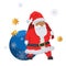 Funny Santa Claus and Christmas ball bauble vector