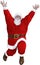 Funny Santa Claus Jumping Isolated