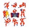 Funny Santa Claus and Reindeer Dancing. Christmas Characters Dab Move, Dance Brake and Hip Hop Style, Teenage Culture