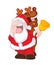 FUNNY SANTA CLAUS AND REINDEER SINGING