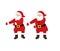 Funny Santa dance floss like a boss meme, quirky cartoon dancing comic character.