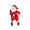 Funny Santa disco dancer, cartoon animation character, crazy retro dance.