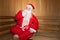 Funny Santa in the Finnish sauna. Christmas and New Year