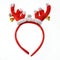 Funny Santa reindeer headband isolated on white.
