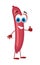 Funny sausage frankfurter on white background, funny character collection