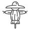 Funny scarecrow icon, outline style