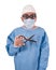 Funny, Scary Quack Bad Doctor Surgeon Isolated