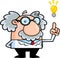 Funny Science Professor Cartoon Character With A Bright Idea