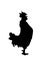 Funny screaming silhouette rooster