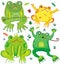 Funny set of cute frogs